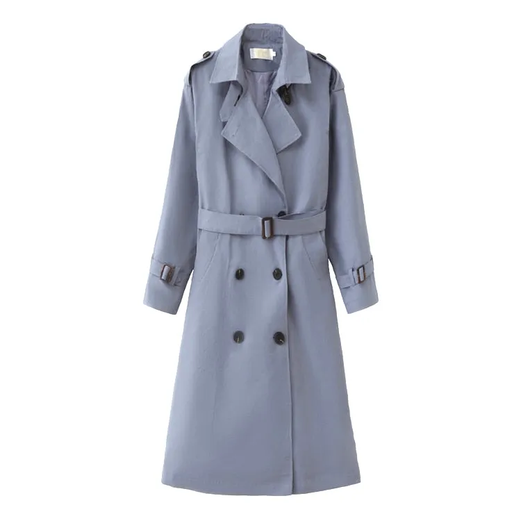 Trench Coat With Double-Breasted Styling - Fits Loosely