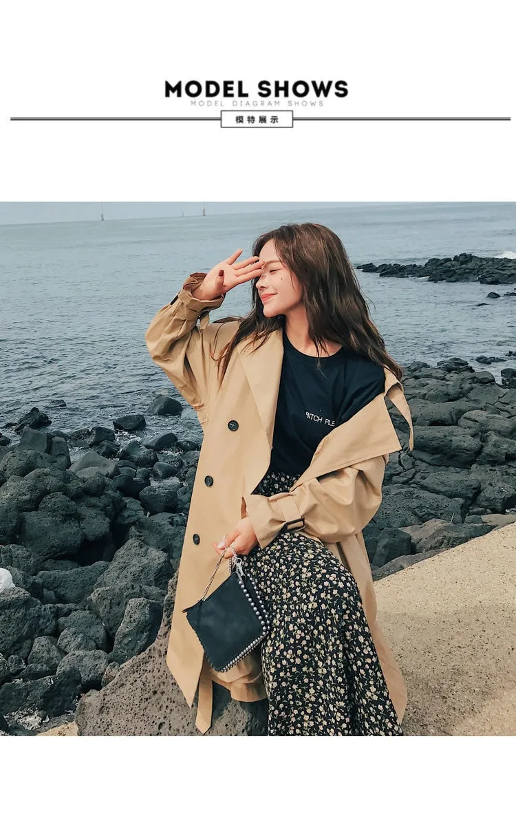 Trench Coat With Double-Breasted Styling - Fits Loosely