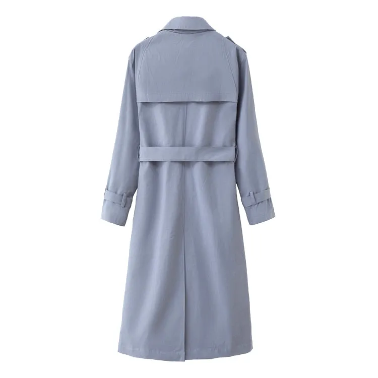 Trench Coat With Double-Breasted Styling - Fits Loosely