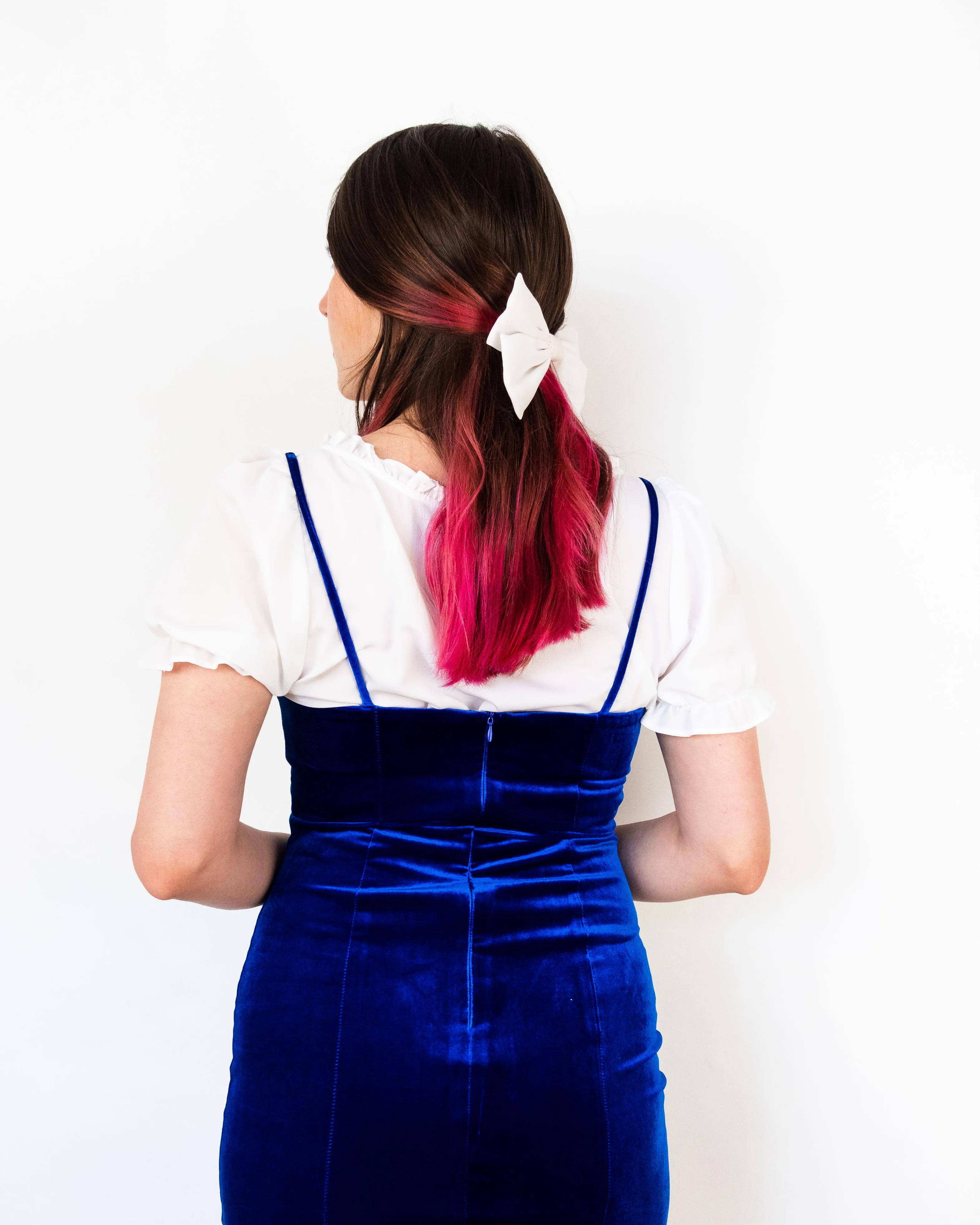 Velvet Mini Dress Blue