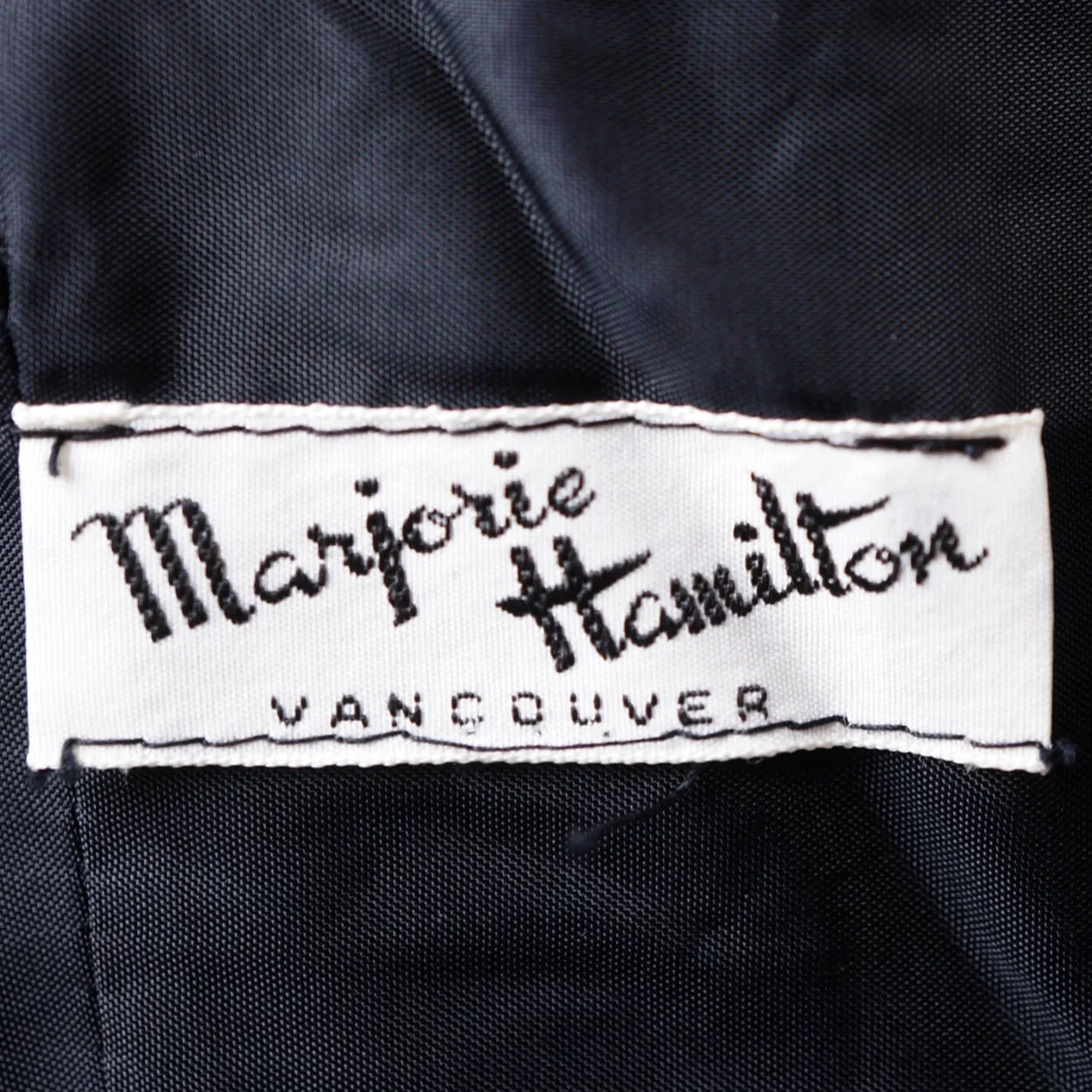 Vintage 1960s Marjorie Hamilton LBD Black Velvet Cocktail Dress S M