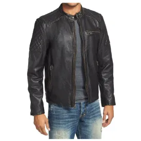 Vintage Black Bomber Fashion Leather Jacket