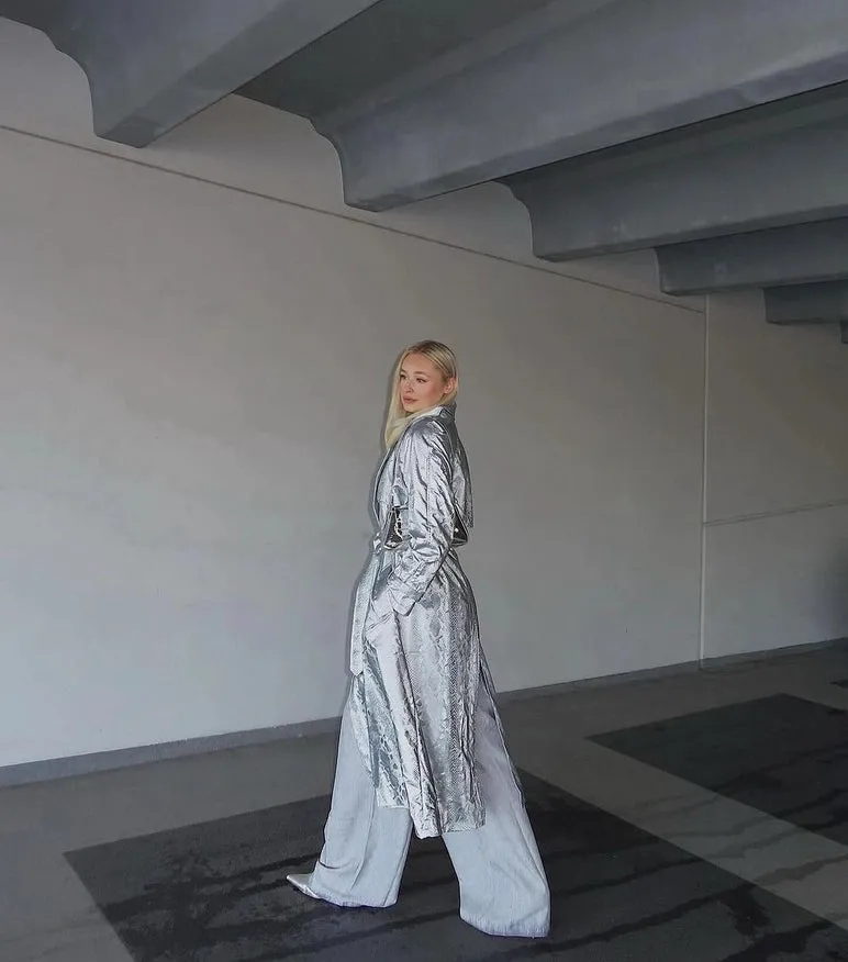 Vivienne Silver Trench Coat