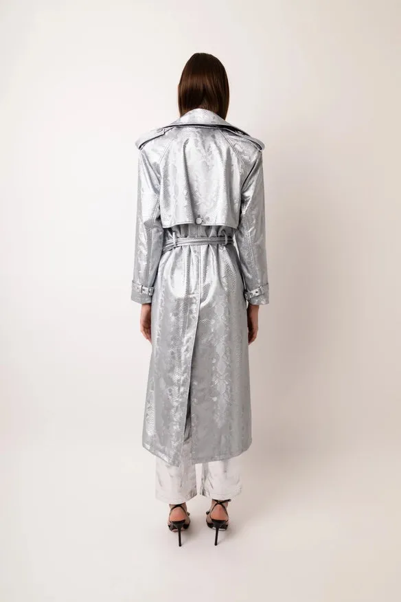 Vivienne Silver Trench Coat