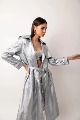 Vivienne Silver Trench Coat