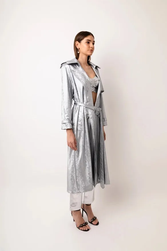 Vivienne Silver Trench Coat