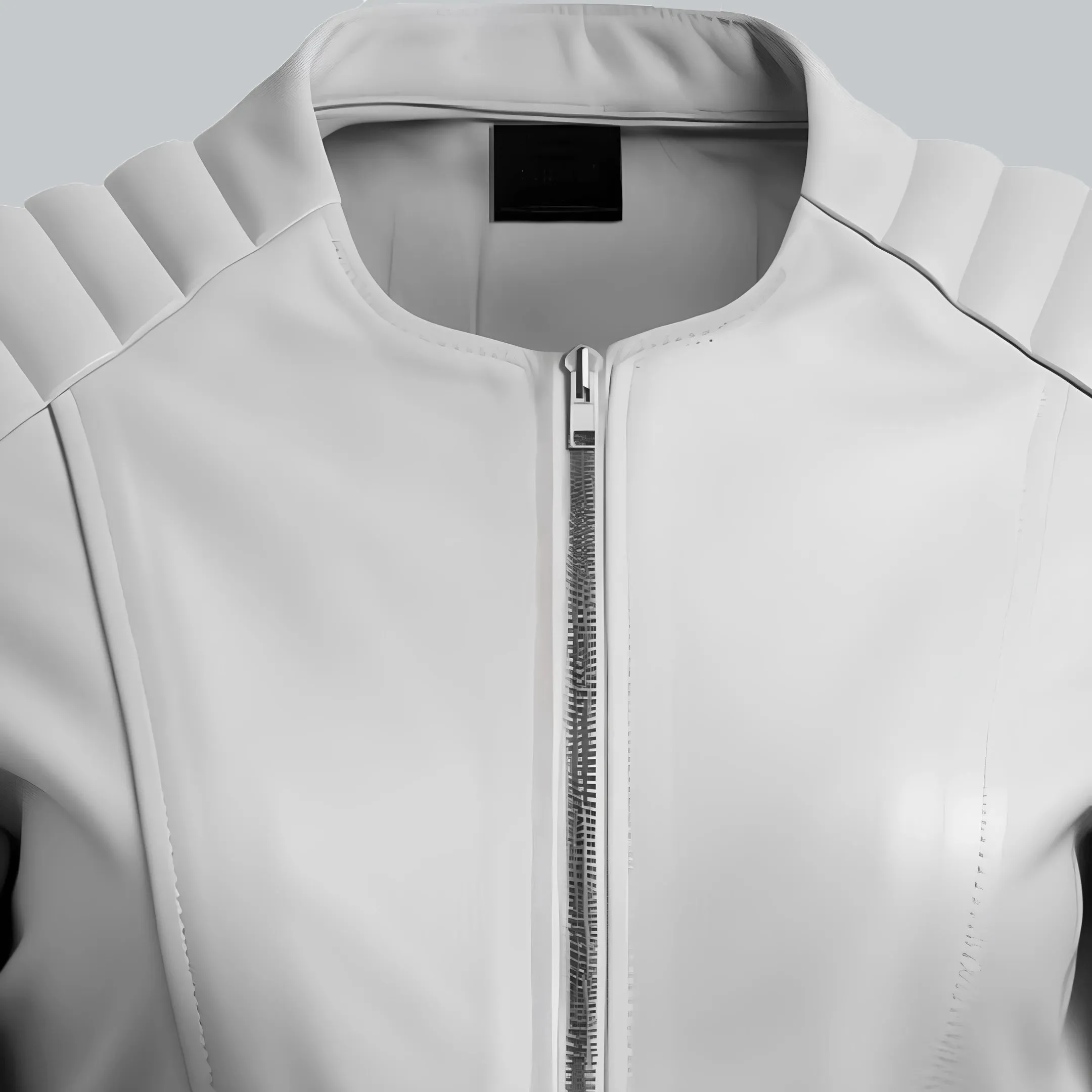 White Faux Leather Biker Jacket For Women