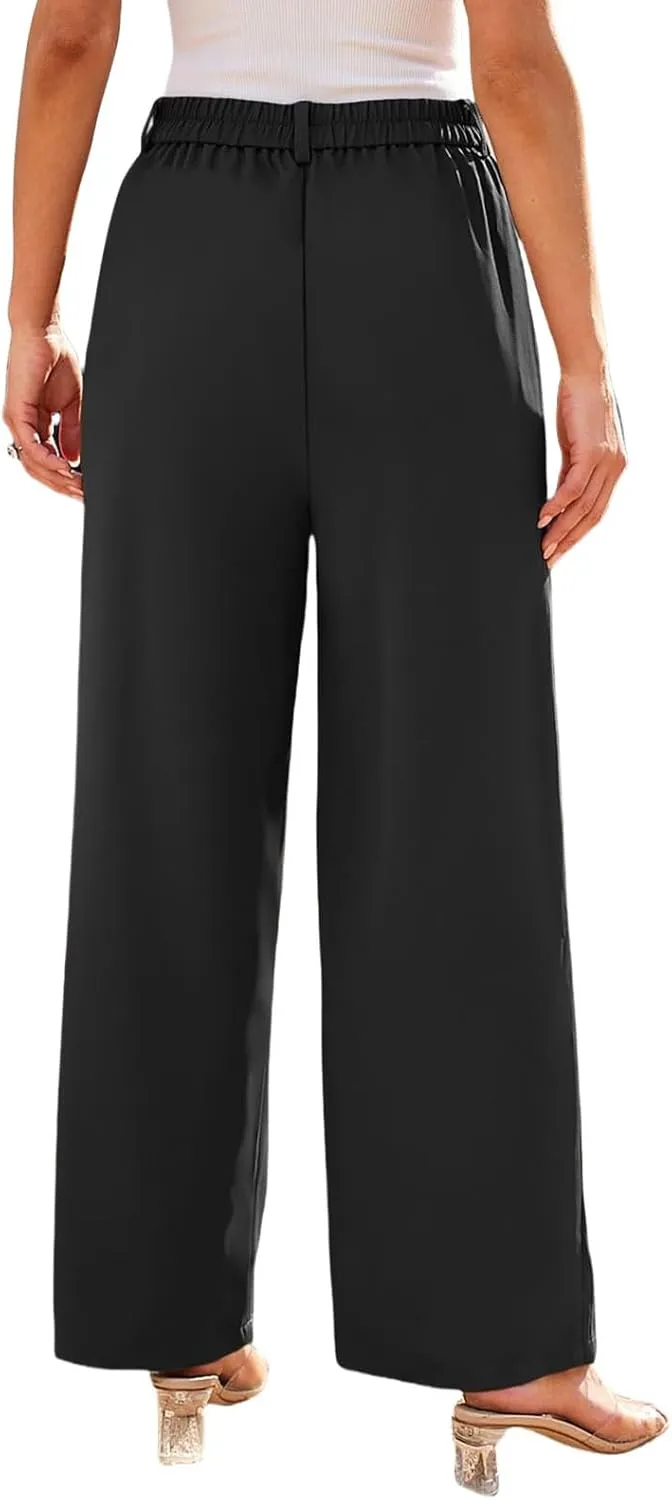 Wide Leg Dress Pants for Women Business Casual Work Trousers Long Straight Suit Pants High Waisted Slacks