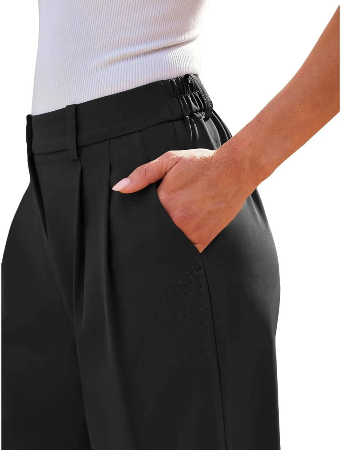 Wide Leg Dress Pants for Women Business Casual Work Trousers Long Straight Suit Pants High Waisted Slacks