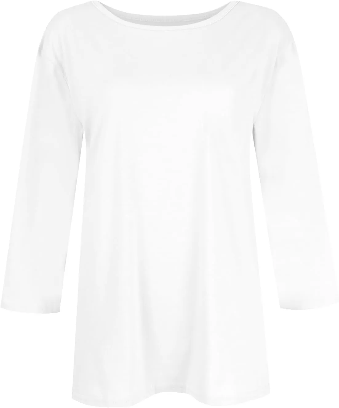 Womens Casual 3/4 Sleeve T-Shirts Round Neck Cute Print Tops Trendy Loose Fit Three Quarter Length Blouses