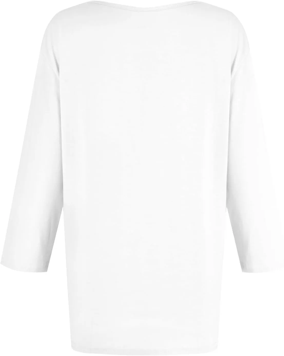 Womens Casual 3/4 Sleeve T-Shirts Round Neck Cute Print Tops Trendy Loose Fit Three Quarter Length Blouses