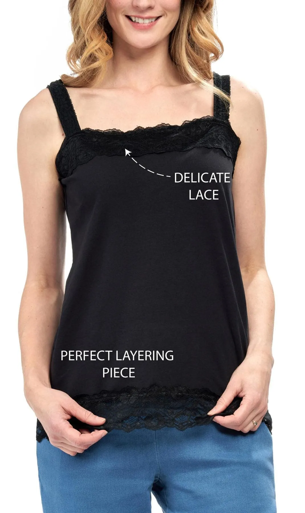 Women's Lace Trim Tank