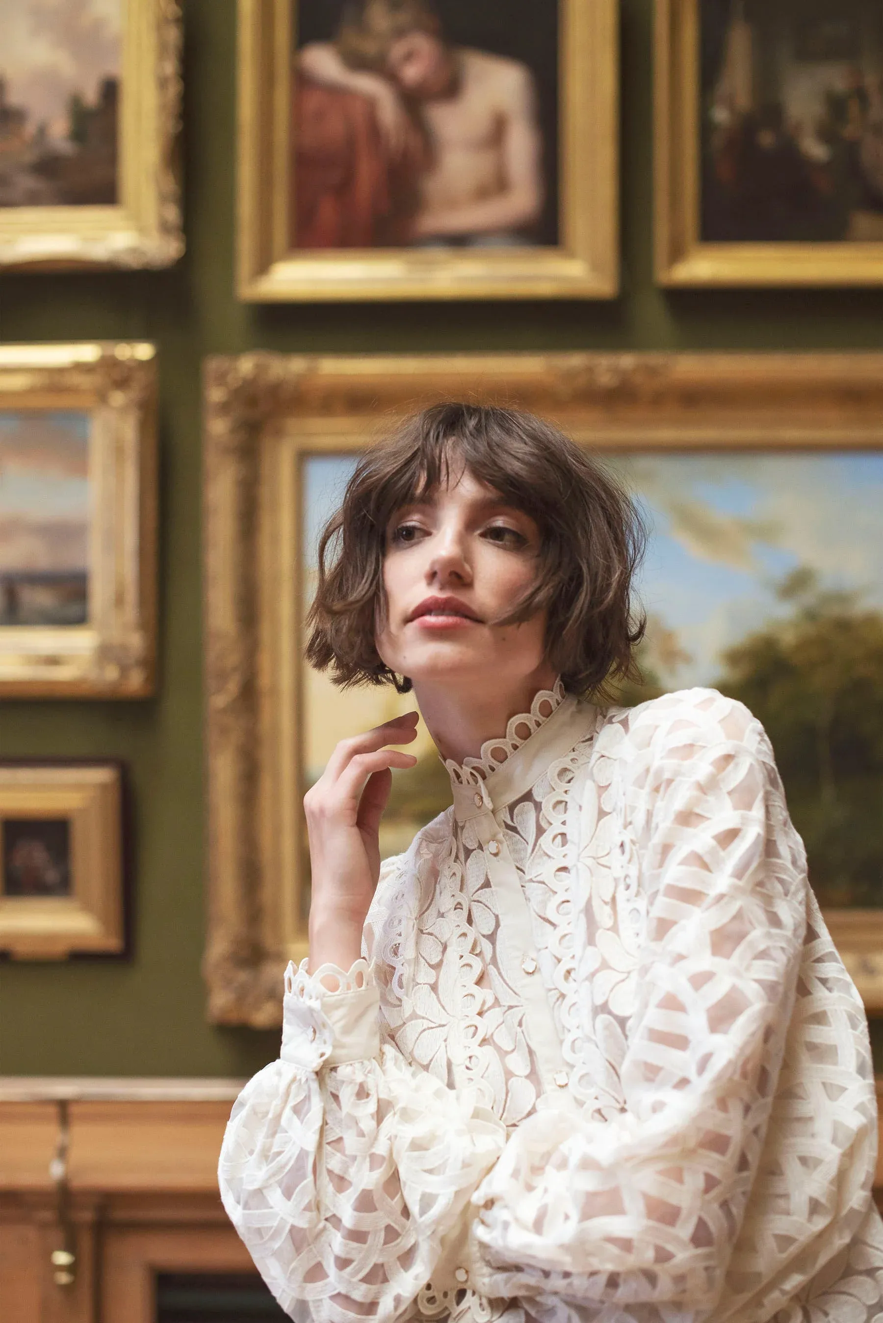 Woven Lace Top in Ivory