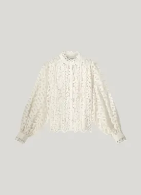 Woven Lace Top in Ivory