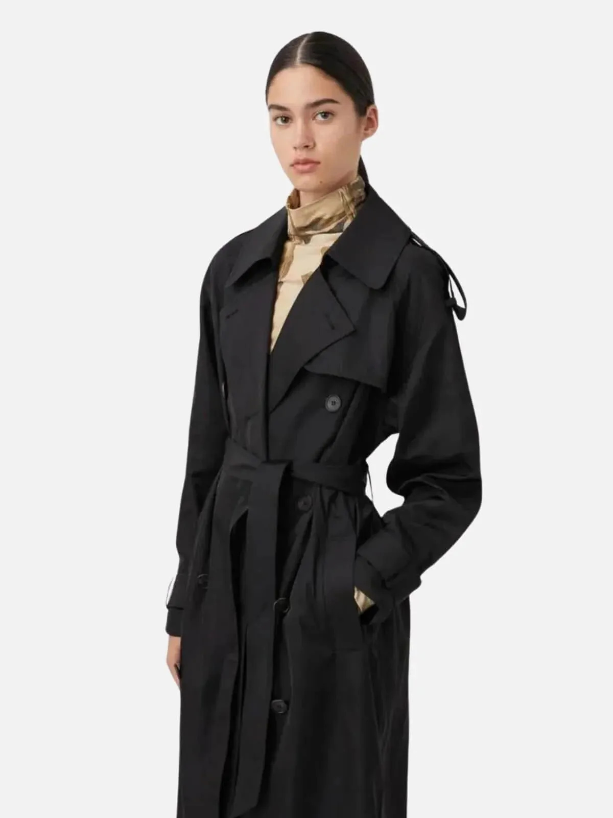Zen Nylon Trench | Black
