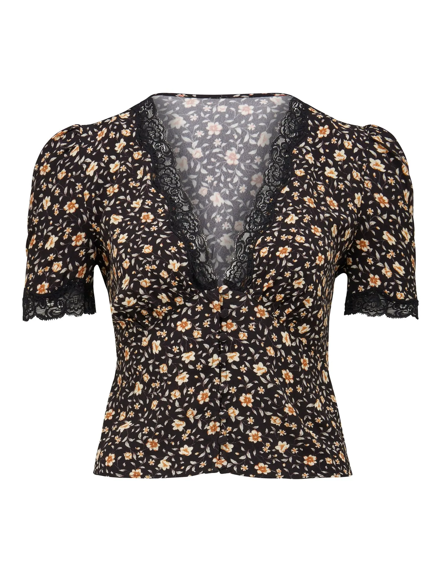 Zoey Lace Trim Blouse