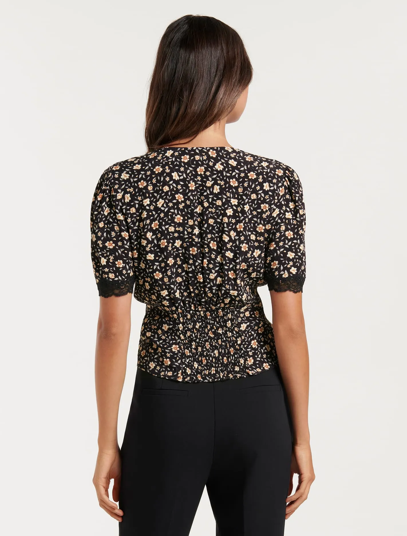 Zoey Lace Trim Blouse